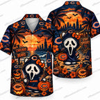 Chicago Bears Ghostface Graveyard Halloween Hawaiian Shirt
