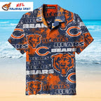 Chicago Bears Hawaiian Shirt With All-Over Bold Logo Print