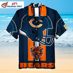 Chicago Bears Hawaiian Shirt With Large Helmet Graphic