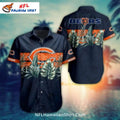 Chicago Bears Hawaiian Shirt With Tropical Leaf Pattern