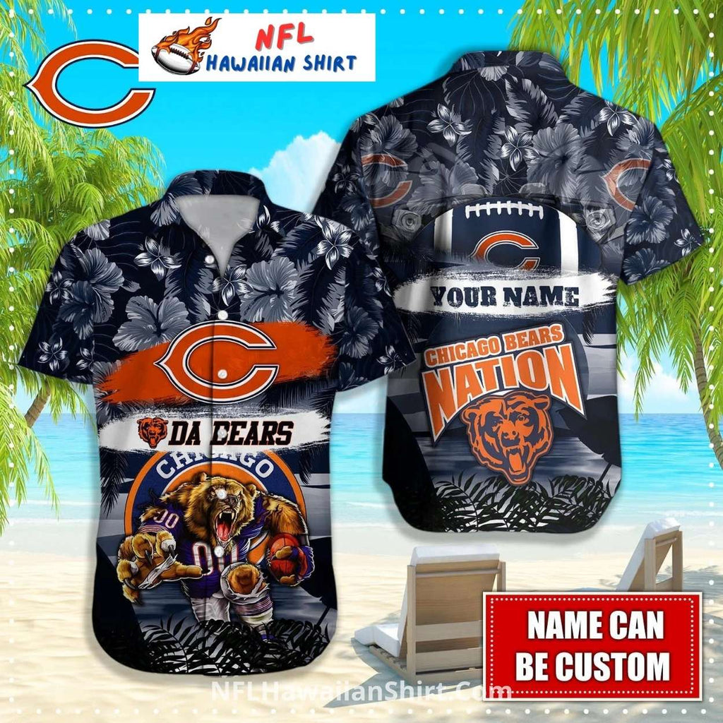Chicago Bears Nation Hawaiian Shirt With Custom Name Feature