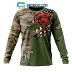 Chicago Bears Personalized Veterans Camo Hoodie Shirt