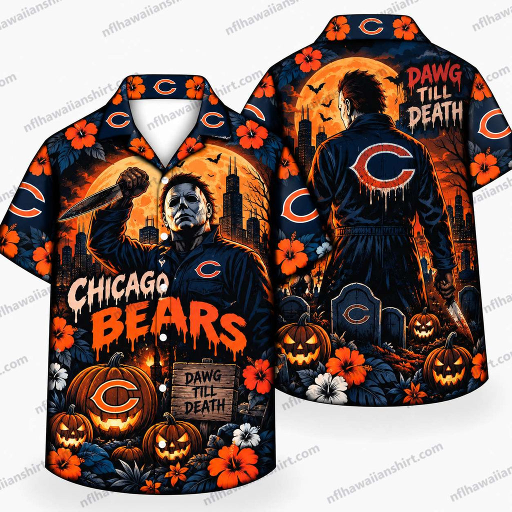 Chicago Bears Reaper Death Path Halloween Hawaiian Shirt