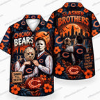 Chicago Bears Slasher Brothers Ensemble Halloween Hawaiian Shirt