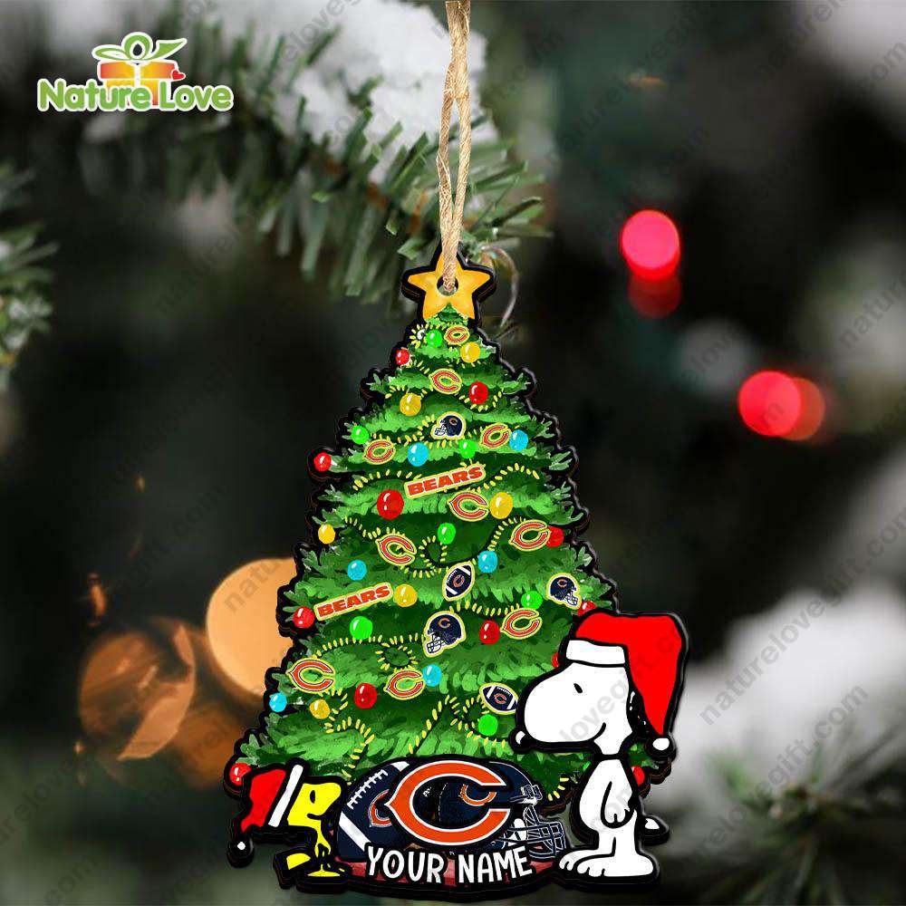 Chicago Bears Snoopy Peanuts Custom Christmas Ornament Xmas Tree Decorations