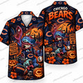 Chicago Bears Stitch Monster Halloween Hawaiian Shirt