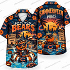 Chicago Bears Summerween Skeleton Halloween Hawaiian Shirt