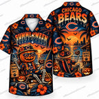 Chicago Bears Summerween Skeleton Halloween Hawaiian Shirt