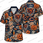 Chicago Bears Tattoo Icon Repeat Halloween Hawaiian Shirt