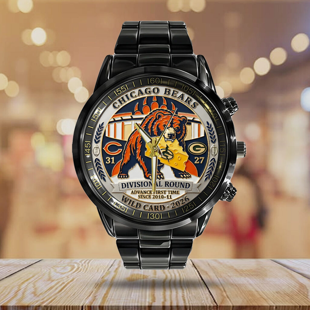 Chicago Bears Wild Card 2026 Black Stainless Steel Watch - TANTN20503