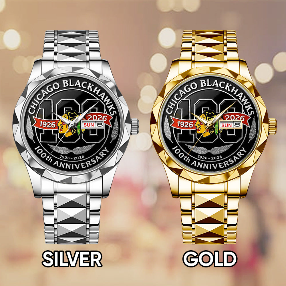 Chicago Blackhawks 100th Anniversary 2026 Alloy Luxury Quartz Watch - GNE4342