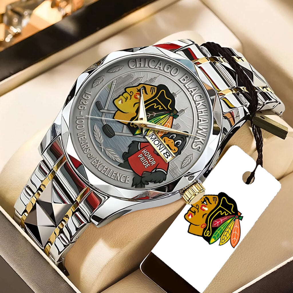 Chicago Blackhawks 100th Anniversary 2026 Alloy Luxury Quartz Watch - TANTN16098