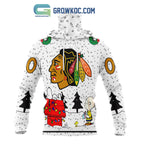 Chicago Blackhawks NHL Mix Snoopy Peanuts Christmas Personalized Hoodie T Shirt