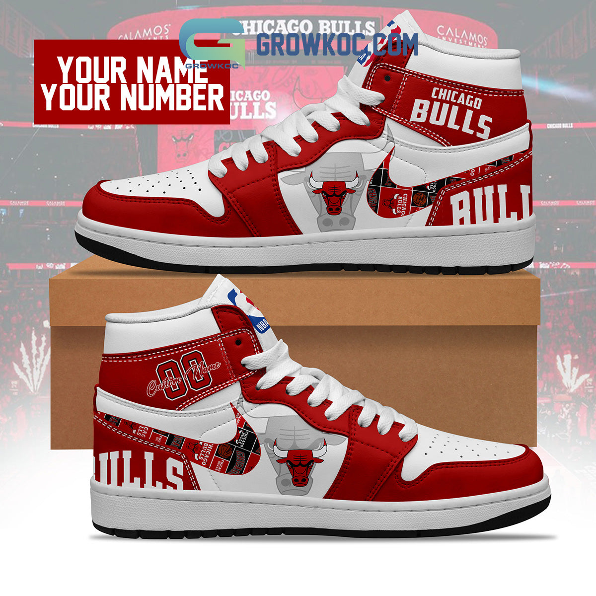 Chicago Bulls NBA Personalized Air Jordan 1 Shoes