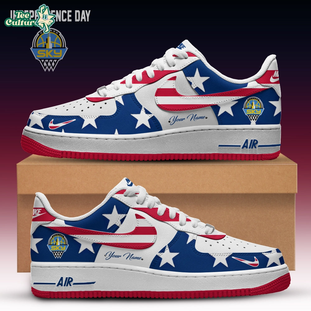 Chicago Sky Independence Day Custom Nike Air Force 1 Low Sneakers