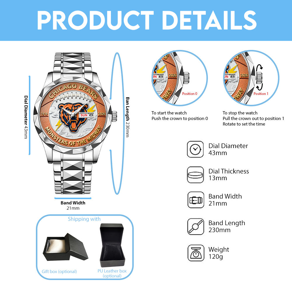 Chicago Bears 107th Anniversary 2026 Alloy Luxury Quartz Watch - TANTN18557