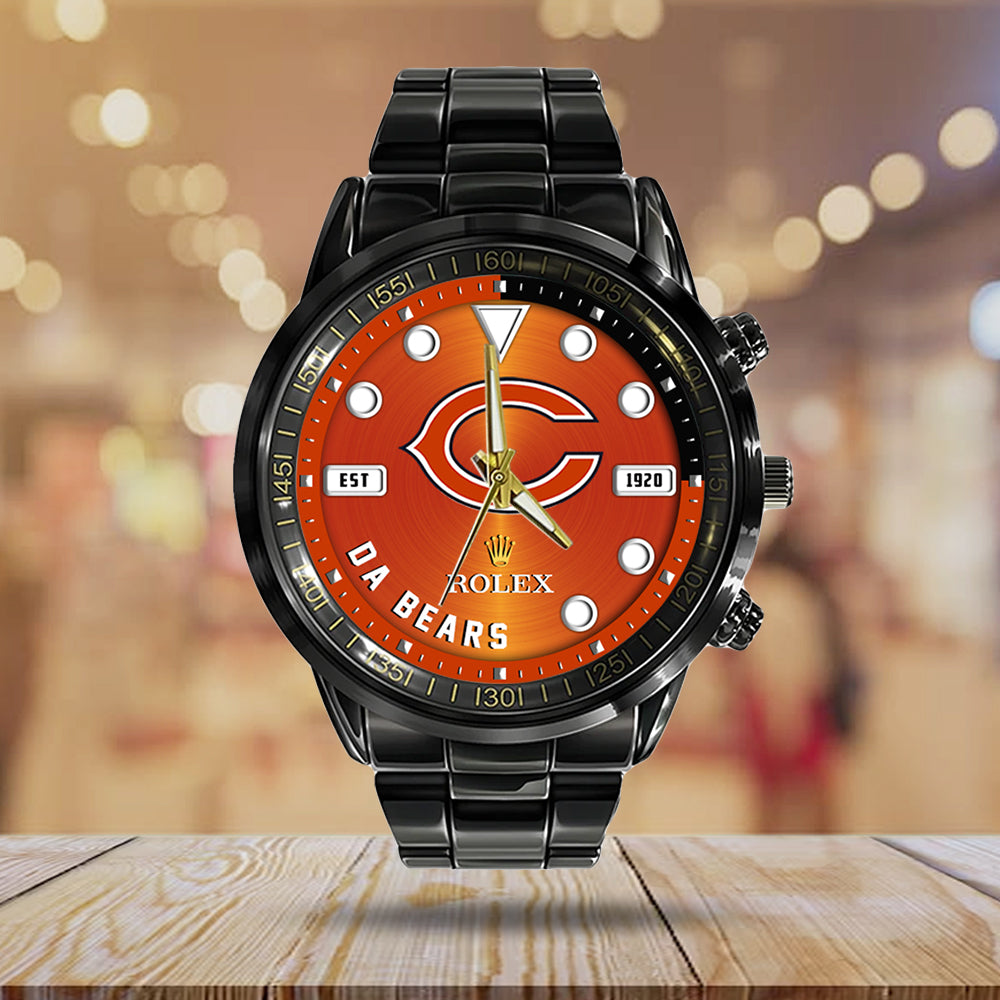 Chicago Bears x Rolex Black Stainless Steel Watch - MAITM13229