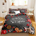 New Snowflakes Duvet Cover Set Cute Gingerbread Man Cherry Stars Pattern Christmas Bedding Set
