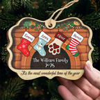 Christmas Stockings Hanging - Personalized Medallion Ornament - Christmas Gift for Family Members