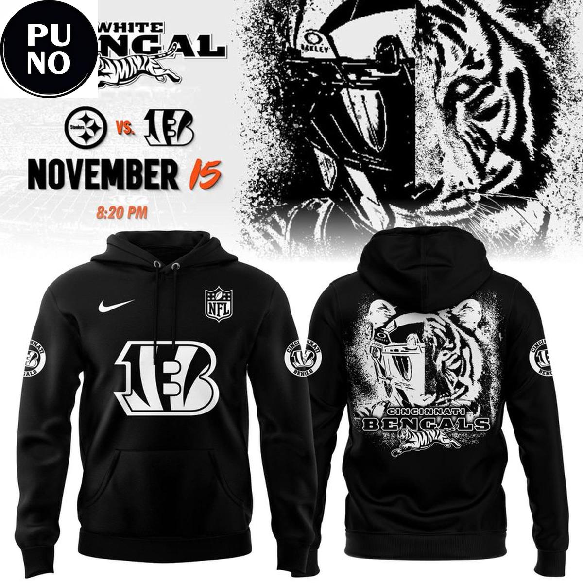 Cincinnati Bengals 2026 White Bengal Hoodie T-Shirt