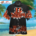 Cincinnati Bengals Aloha Shirt With Bold Floral And Logo