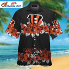 Cincinnati Bengals Aloha Shirt With Bold Floral And Logo