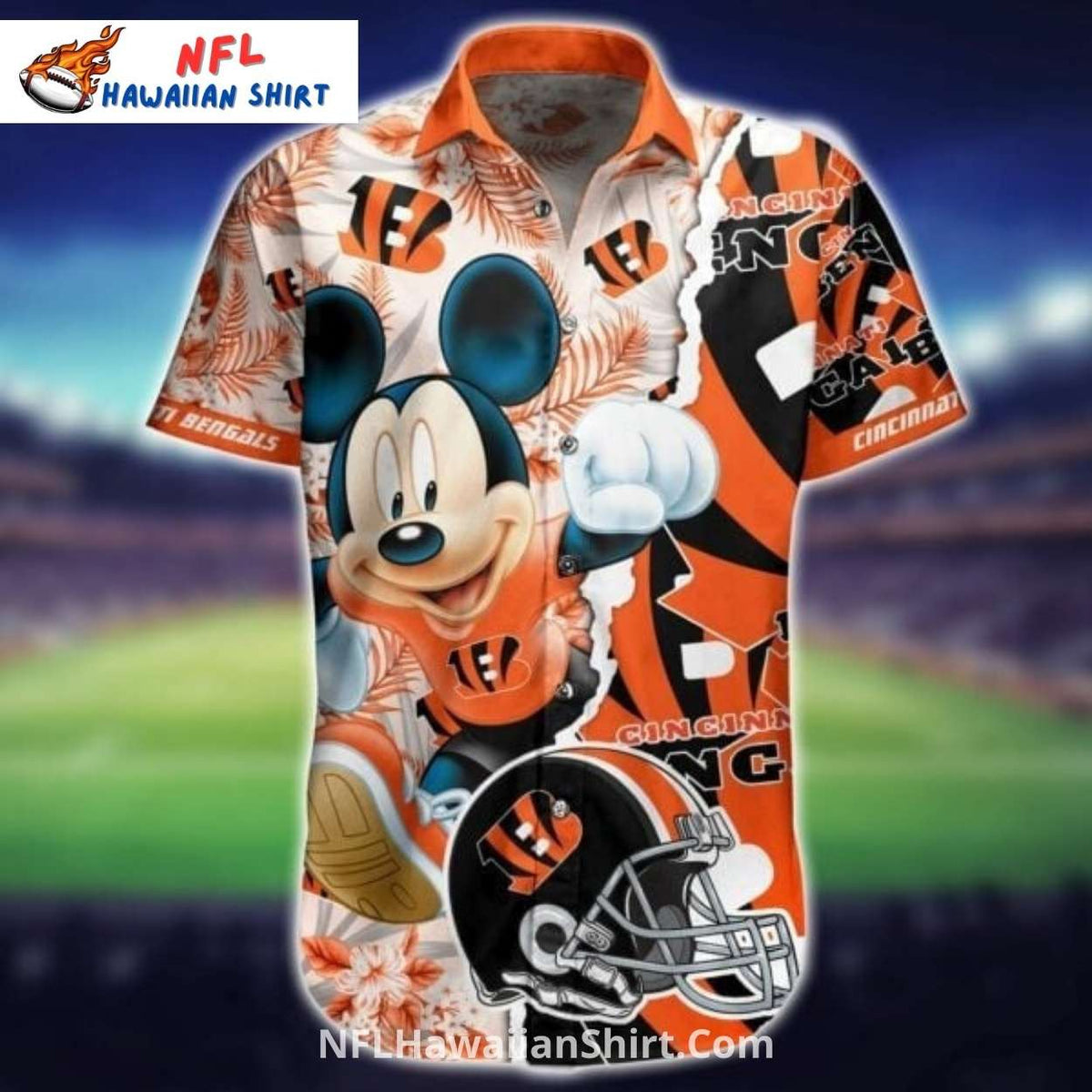 Cincinnati Bengals Aloha Shirt With Cartoon Character