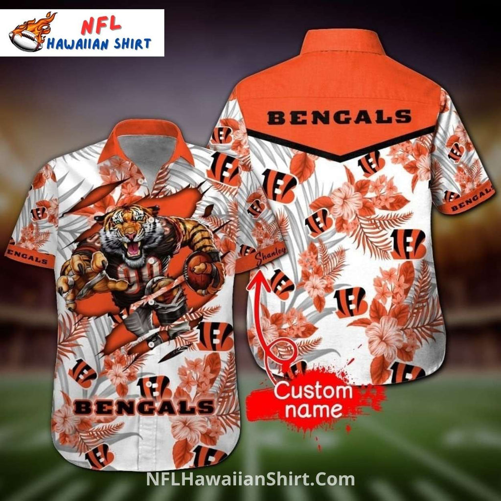 Cincinnati Bengals Aloha Shirt With Fierce Tiger Football