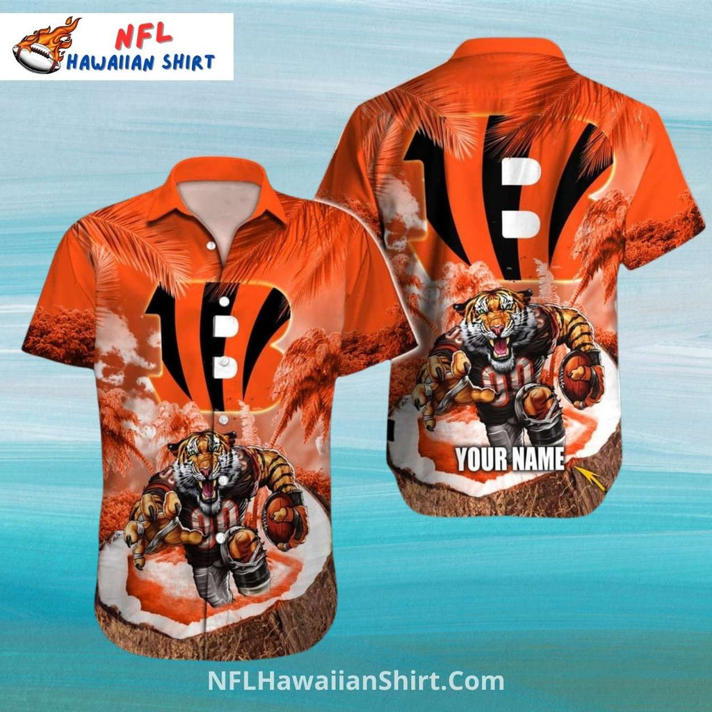 Cincinnati Bengals Aloha Shirt With Jungle Tiger Scene
