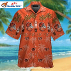 Cincinnati Bengals Aloha Shirt With Palm Trees And Helmets