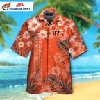 Cincinnati Bengals Aloha Shirt With Tropical Floral Design