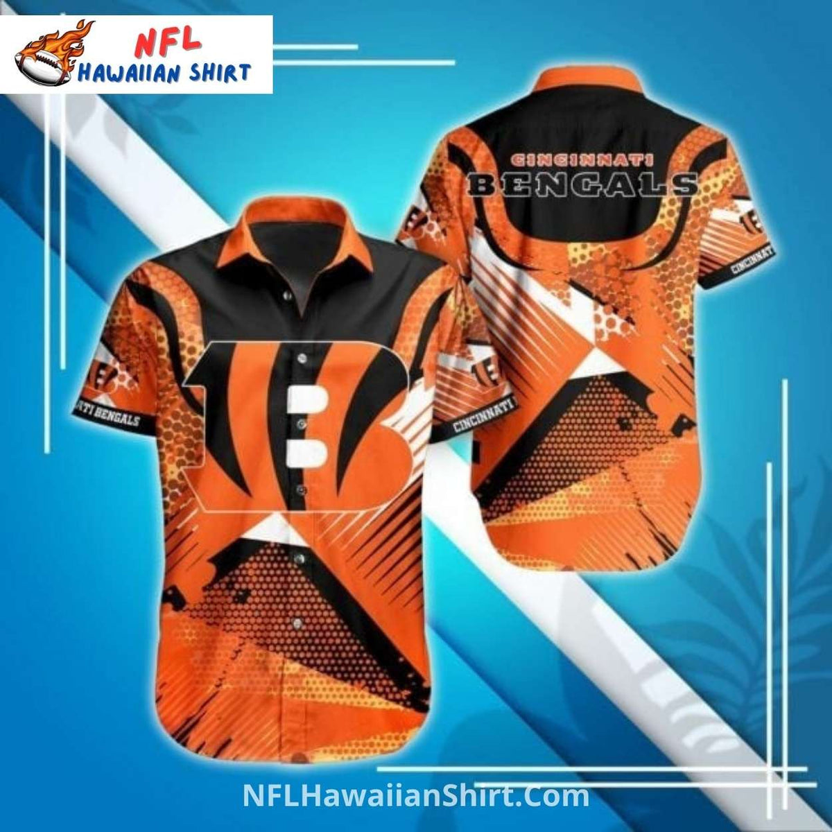 Cincinnati Bengals Bold Graphic Hawaiian Shirt