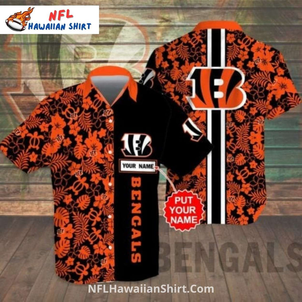 Cincinnati Bengals Custom Name Aloha Shirt With Floral