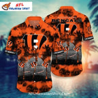 Cincinnati Bengals Hawaiian Shirt With Palm Trees Sunset