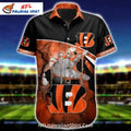 Cincinnati Bengals Hawaiian Shirt With Ripped Wall Design