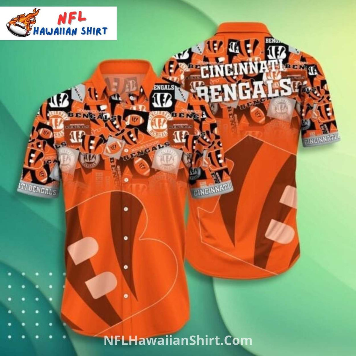 Cincinnati Bengals Logo Collage Hawaiian Shirt