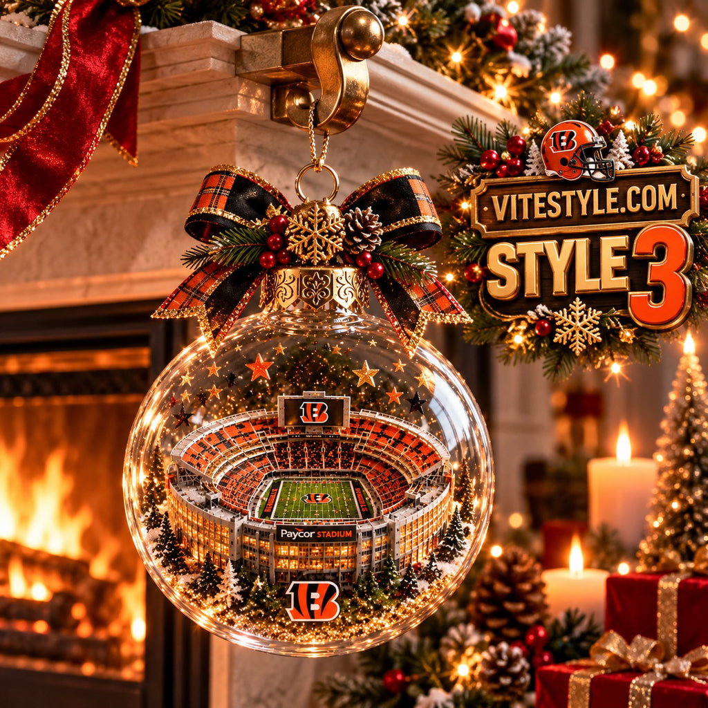 Cincinnati Bengals Paycor Stadium Christmas Ornament