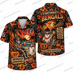 Cincinnati Bengals Skeleton Summerween Vacation Halloween Hawaiian Shirt
