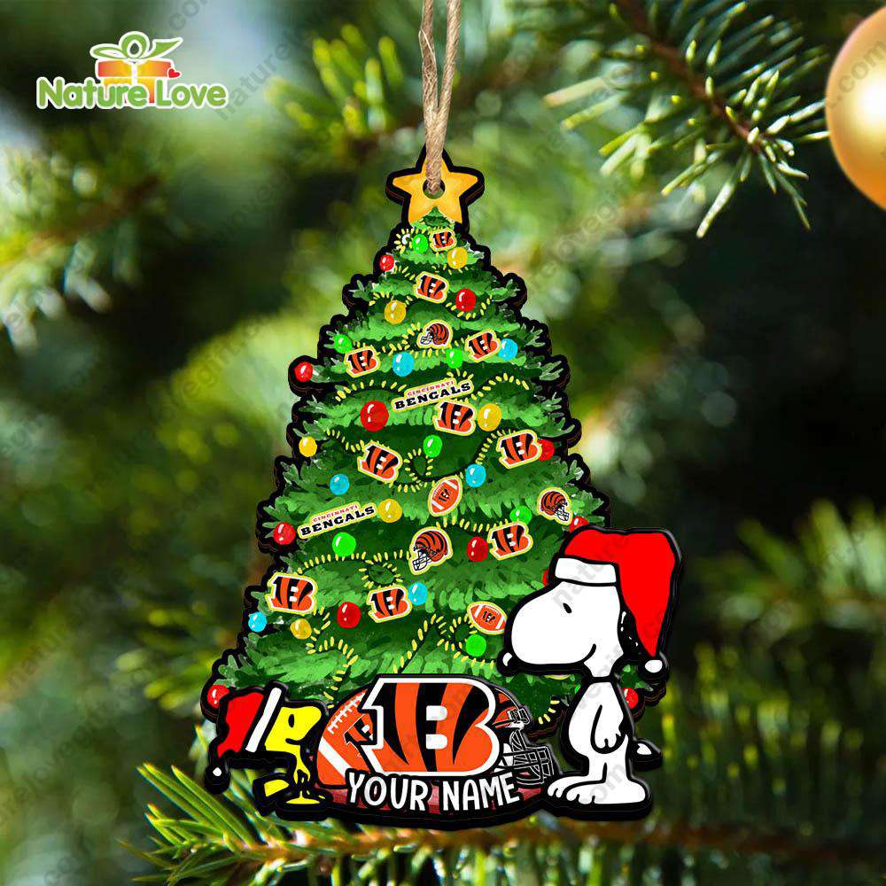 Cincinnati Bengals Snoopy Peanuts Custom Christmas Ornament Xmas Tree Decorations