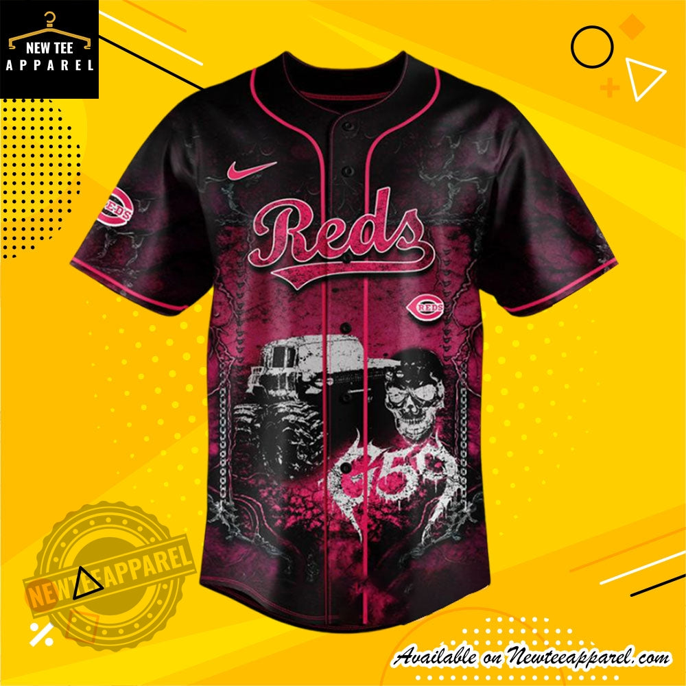 Cincinnati Reds Suicideboys 2026 Greyday Tour Pink Chaos Baseball Jersey