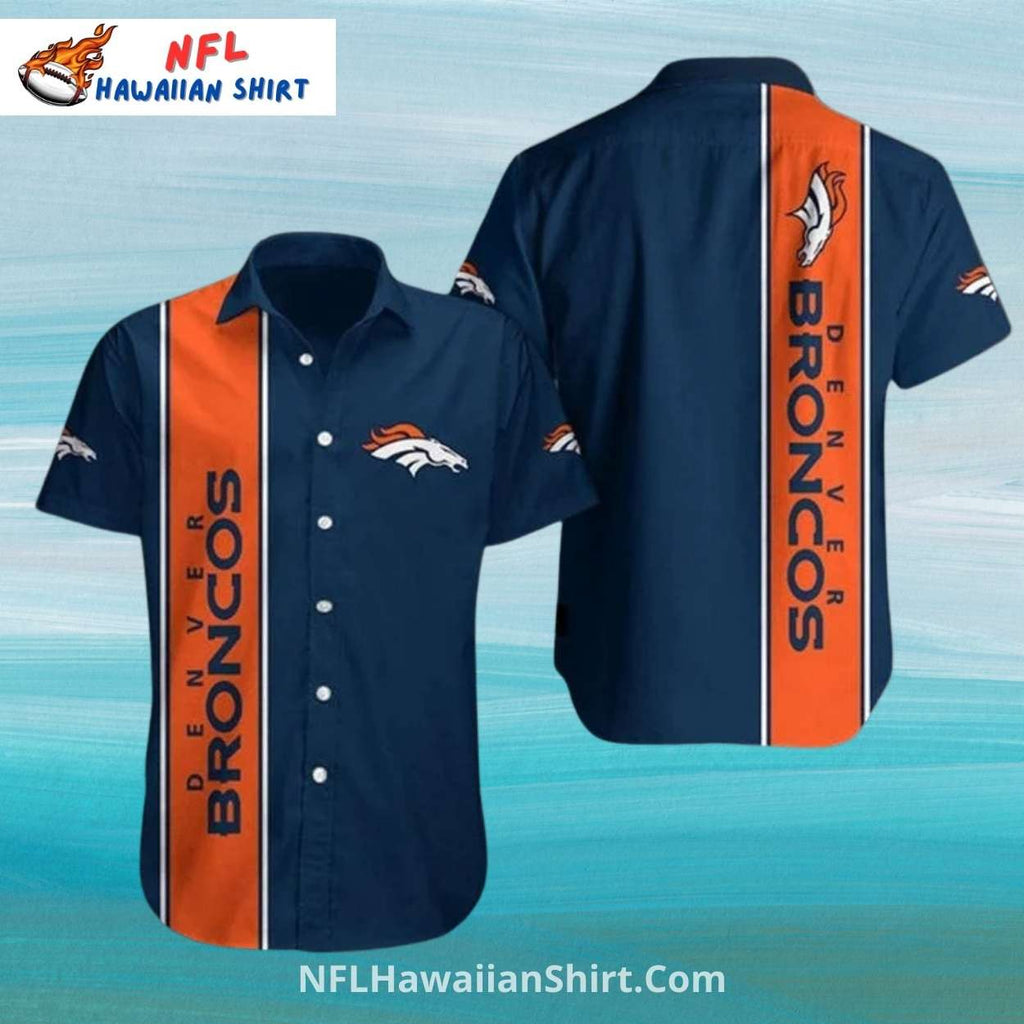 Classic Denver Broncos Logo Navy Hawaiian Shirt
