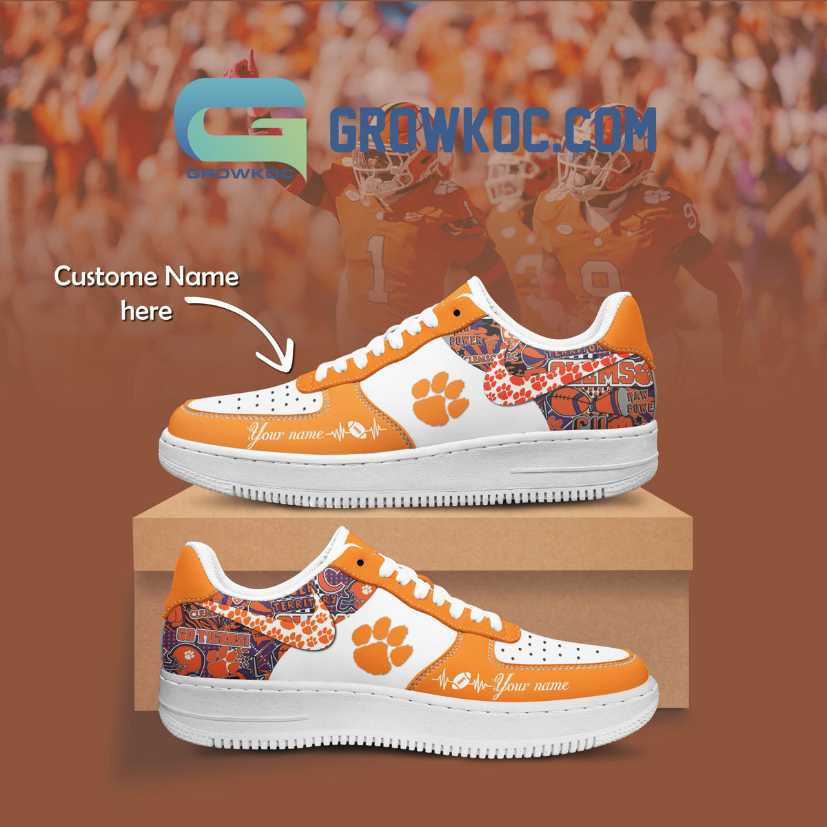 Clemson Tigers Personalized Air Force 1 Shoes