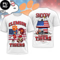 Clemson Tigers x Peanuts & Snoopy America 250th Anniversary 2026 T-Shirt