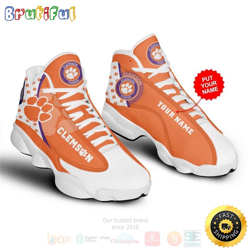 Clemson Tigers Nfl Custom Name Air Jordan 13 Shoes