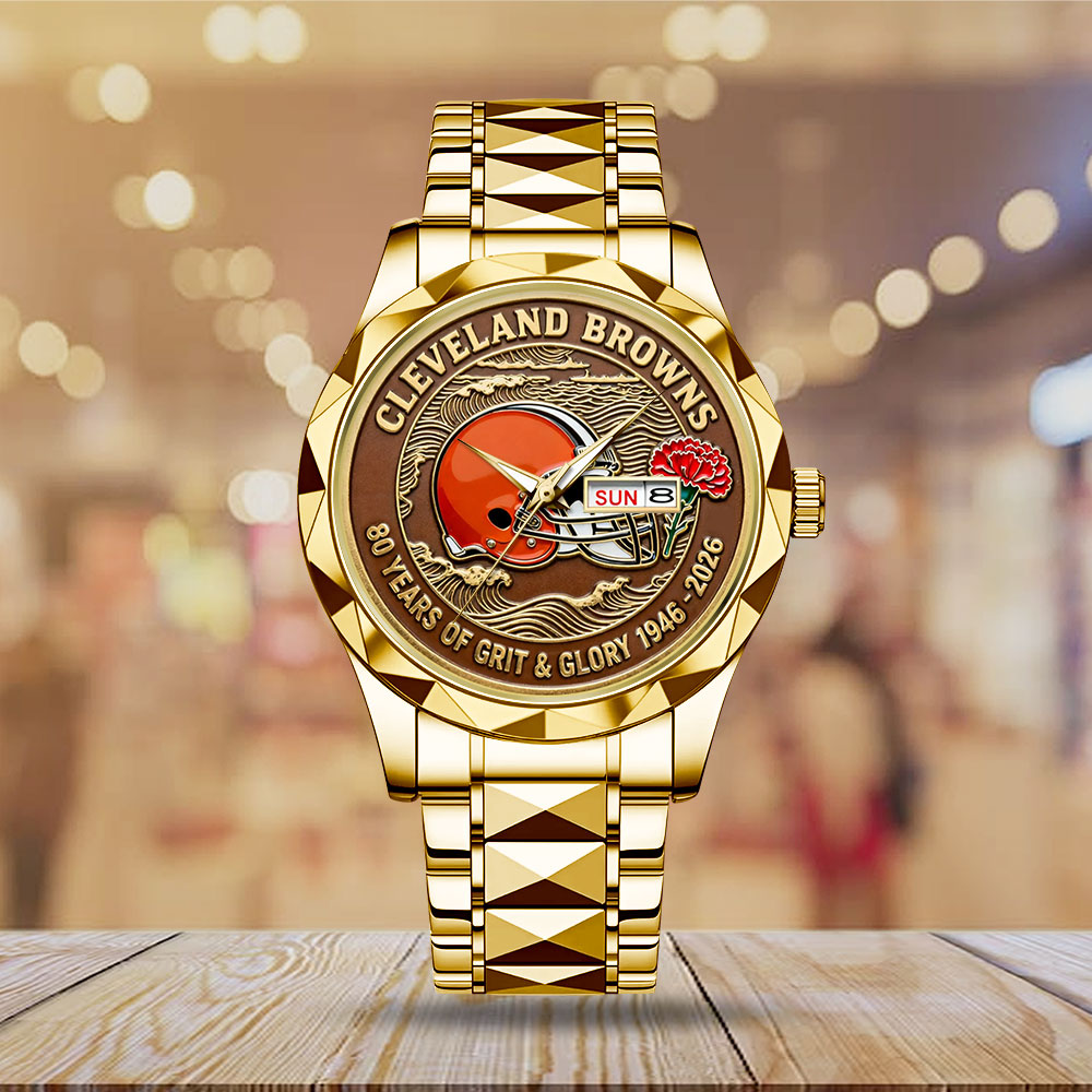 Cleveland Browns 80th Anniversary Alloy Luxury Quartz Watch - MAITM14871