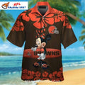 Cleveland Browns Aloha Shirt – Custom Name Snoopy Beach Print