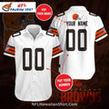 Cleveland Browns Aloha Shirt – Customizable White Jersey Design