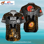 Cleveland Browns Aloha Shirt – Dragon Eye And Football Theme