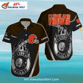 Cleveland Browns Aloha Shirt – Metallic Flames With Team Logo
