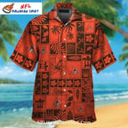 Cleveland Browns Aloha Shirt Tribal And Floral Pattern
